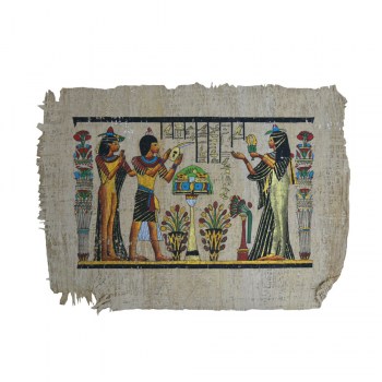 Papiro envejecido de Neftis, Ramses II y Nefertari 